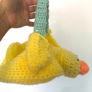 Vintage Hand Knit Yarn Duck Basket